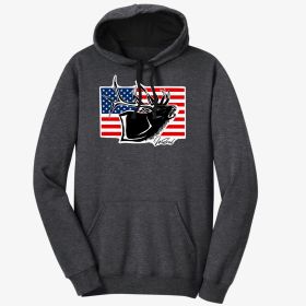 Bugling Elk Flag hoodie (size: XXL)
